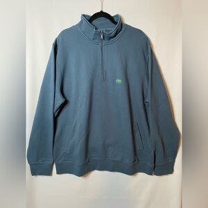 LL Bean Sweatshirt Mens X-Large Blue Athletic Sweat 1/4 Zip Pullover Heavy NEW